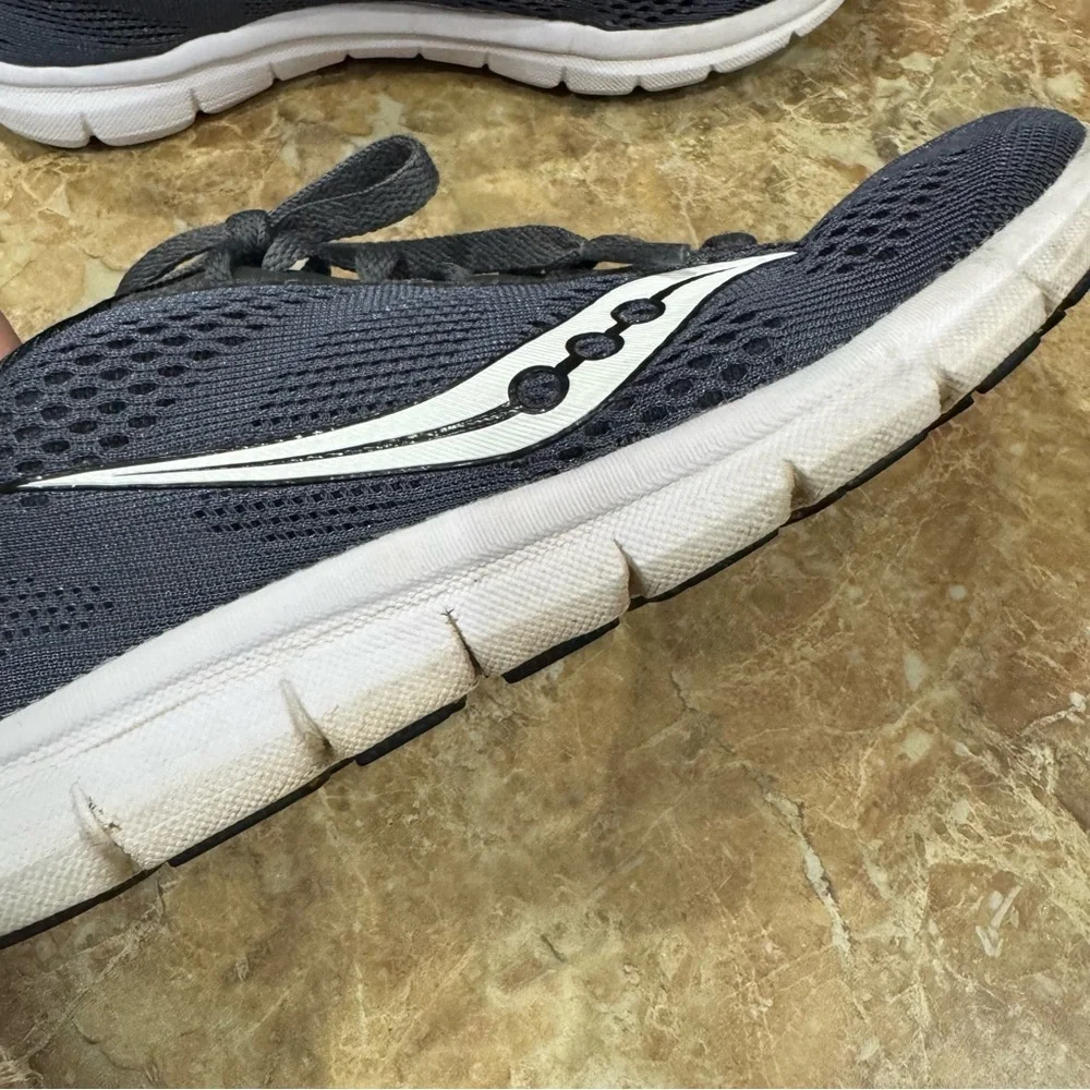 Saucony Grid Ideal Shoes Womens Size 6.5 Navy White Athletic Running Sneakers